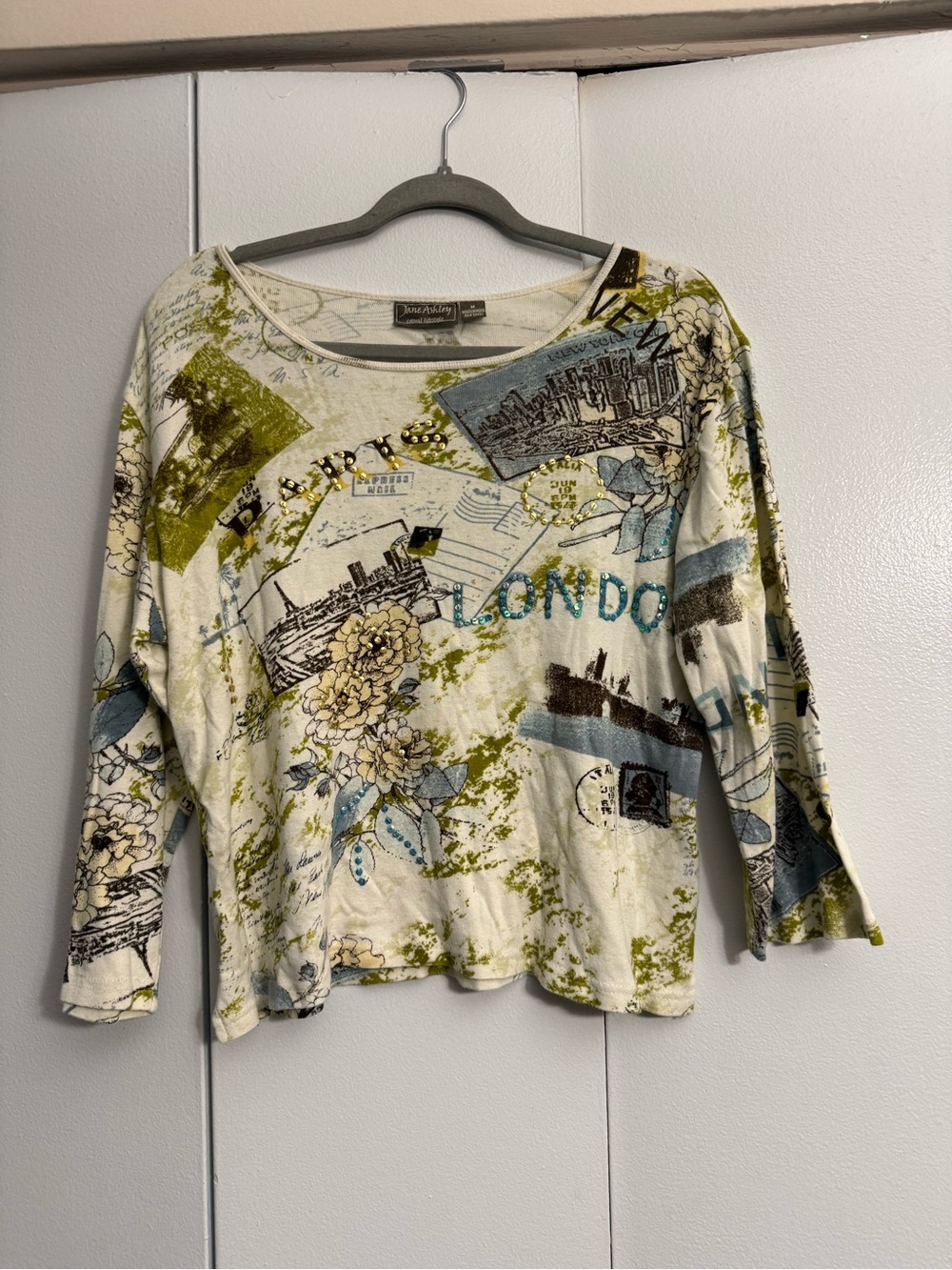 Vintage Y2K London Bedazzled Jane Ashley Shirt Size Medium